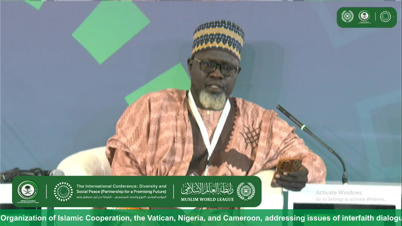 Live camera coverage of a conference speaker during one of the international sessions.